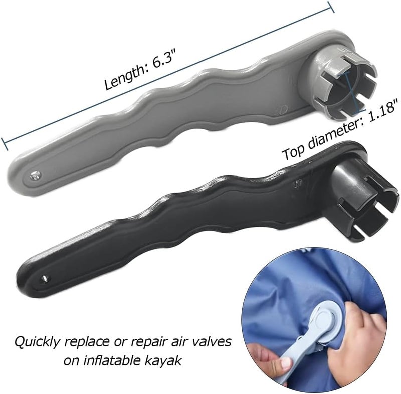 asdmm Inflatable Pontoon Boat Raft Air Valve Wrench Repair Tool, 6 and 8-Groove kit for Canoe, Rubber Tender Dinghy, Kayak, SPA Hot Tub - Image 3